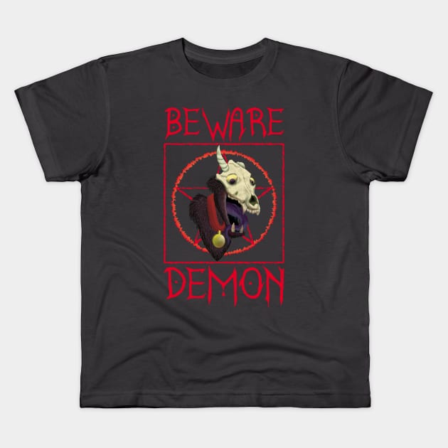 Beware The Demon owl In The House Dis Ney King Kids T-Shirt by Crimson M Letter Store